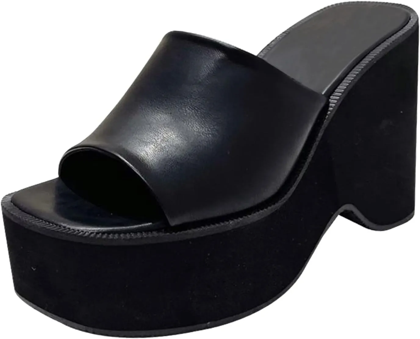 ZBYY Womens Wedge Slipper Open Toe Platform Backless Slip On Casual Summer Slides Sandals Roman Comfy Wedding Shoes